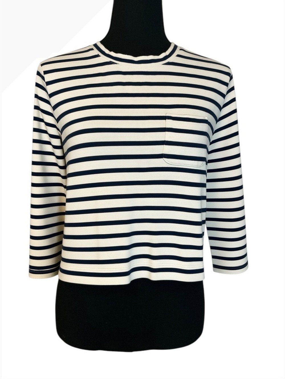 Madewell Women's Striped Long Sleeve Cotton Top XXS